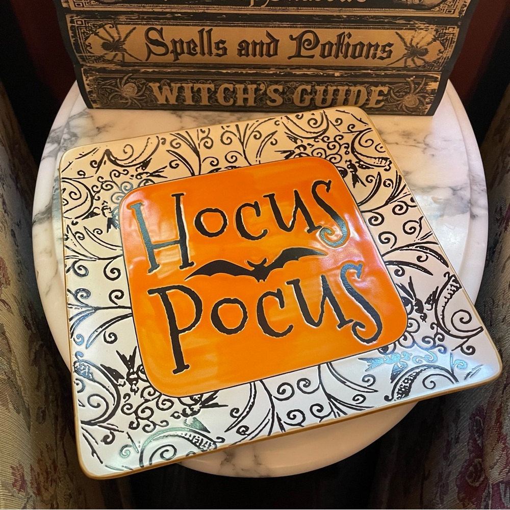 Spectrum Designz “Hocus Pocus” Halloween Square Serving Plate / Platter